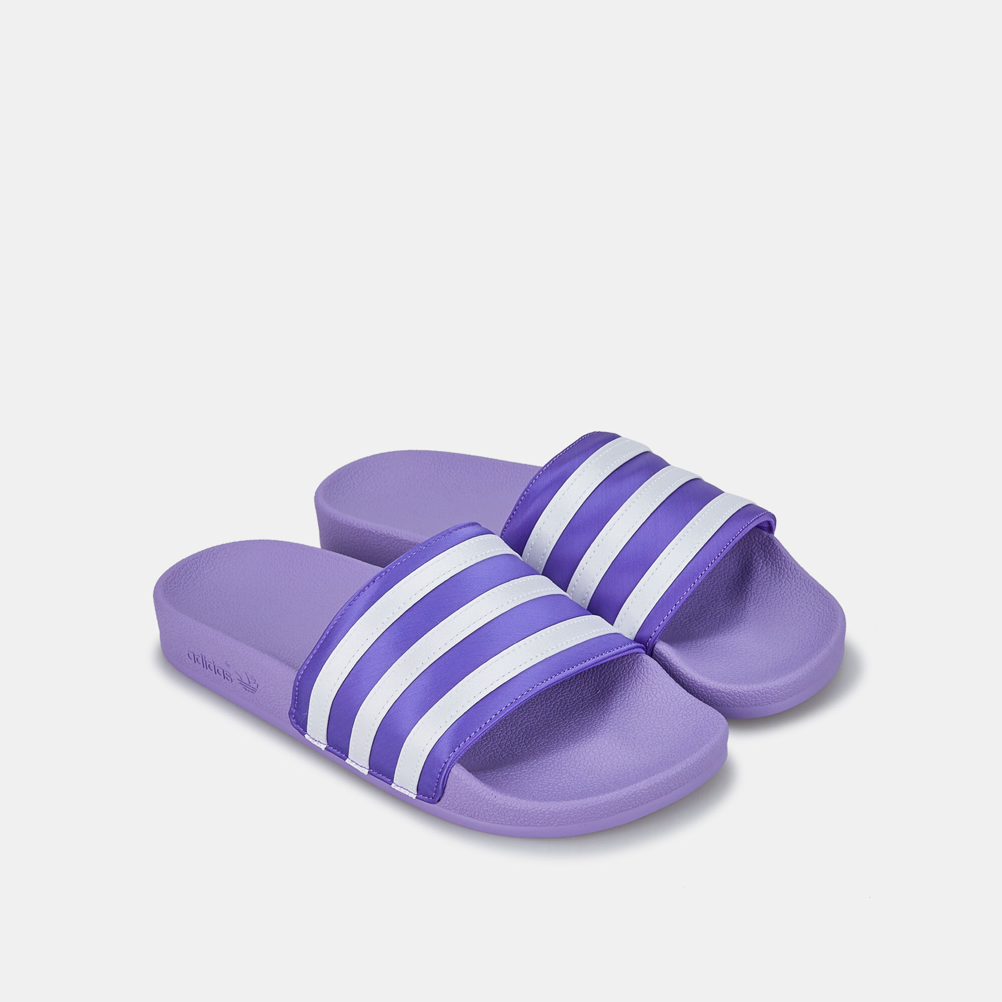 Lavender adidas slides discount