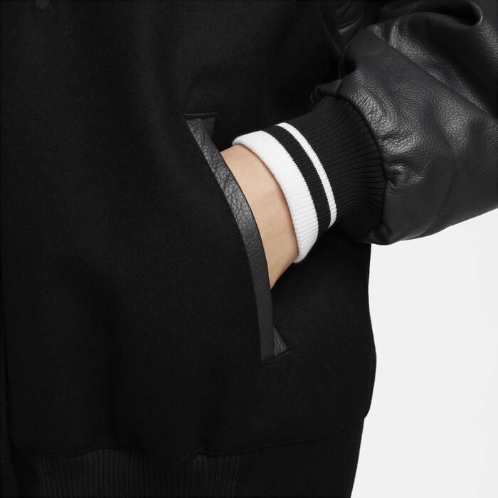 Nike Women's Sportswear Oversized Wool Destroyer Jacket Black Nike Women's Sportswear Oversized Wool Destroyer Jacket Black image number 3
