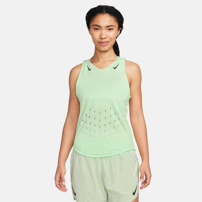 Nike Women's AeroSwift Dri-FIT ADV Running Vest Green image number 0