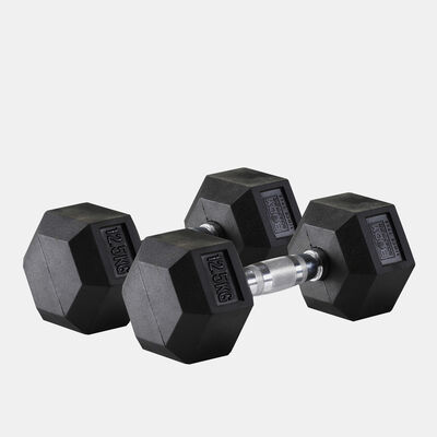 Body Sculpture Hex Rubber Dumbbell - 12.5Kg (1 Pair) Multi-Color Body Sculpture Hex Rubber Dumbbell - 12.5Kg (1 Pair) Multi-Color
