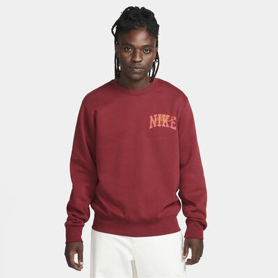 Nike Men's Club Fleece Long-Sleeve Sweatshirt Maroon Nike Men's Club Fleece Long-Sleeve Sweatshirt Maroon
