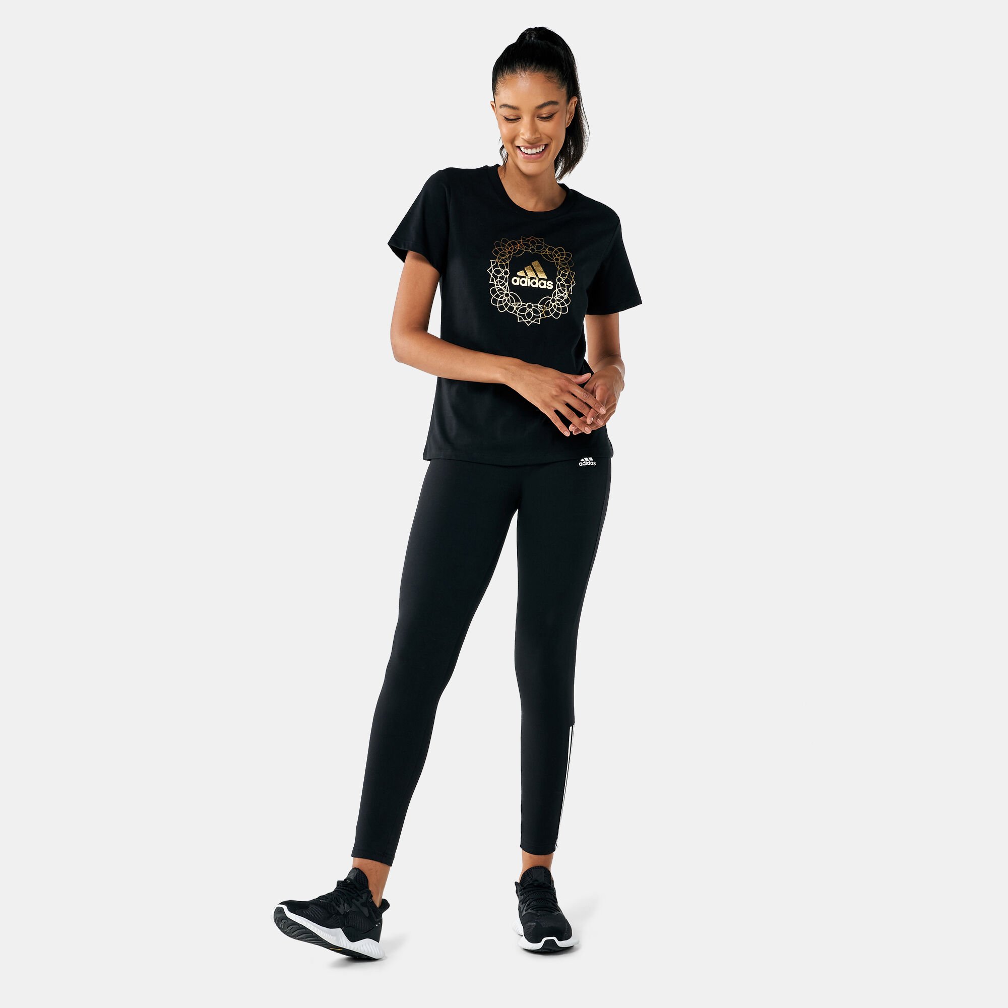 Women s Foil Mandala Graphic T Shirt