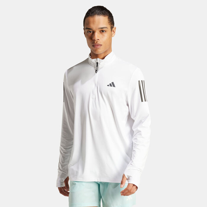 adidas Men's Own The Run 1/2-Zip Running Track Jacket White image number 0