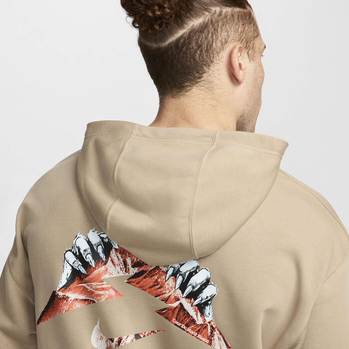 Nike Men's Trail Dri-FIT Fleece Running Hoodie Beige image number 5