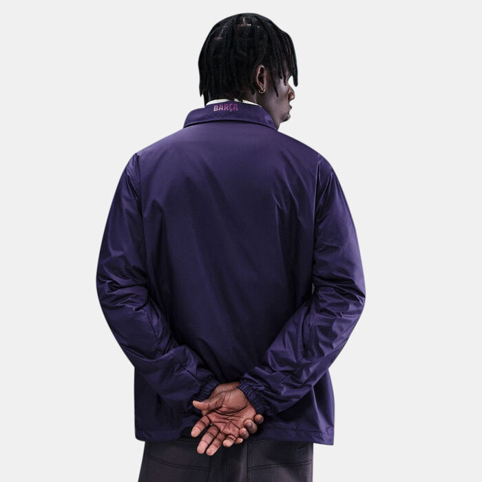 Nike Men's FC Barcelona Coaches' Jacket Purple Nike Men's FC Barcelona Coaches' Jacket Purple image number 1