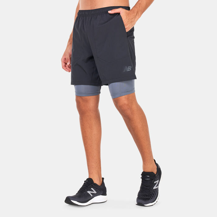 New Balance Men's R.W.Tech 7-inch 2-in-1 Shorts Black image number 0