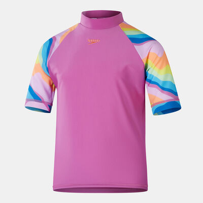 Speedo Kids' Printed Sun Swimming Rashguard Pink