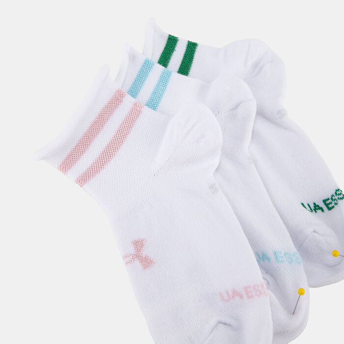 Under Armour Women's Essential Quarter Socks (3 Pairs) White Under Armour Women's Essential Quarter Socks (3 Pairs) White image number 1