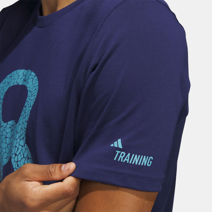 adidas Men's AEROREADY Training Logo Graphic T-Shirt Blue adidas Men's AEROREADY Training Logo Graphic T-Shirt Blue image number 2