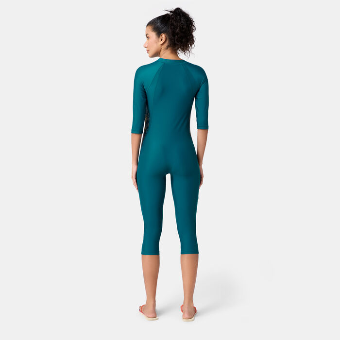 COEGA Women's Slim-Kini 3/4 One-Piece Swimsuit Green COEGA Women's Slim-Kini 3/4 One-Piece Swimsuit Green image number 1