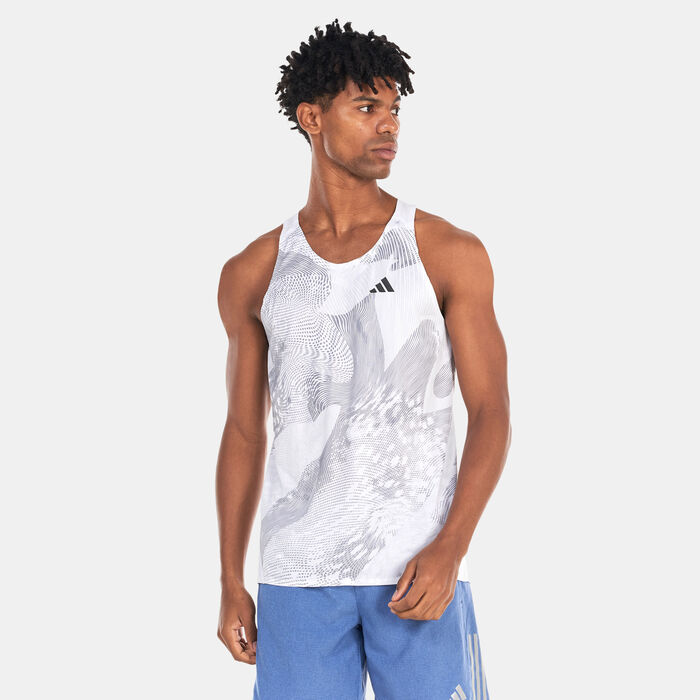 adidas Men's Adizero Singlet White image number 0