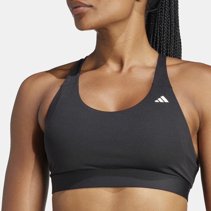adidas Women's Ultimate Run Medium-Support Sports Bra Black image number 3