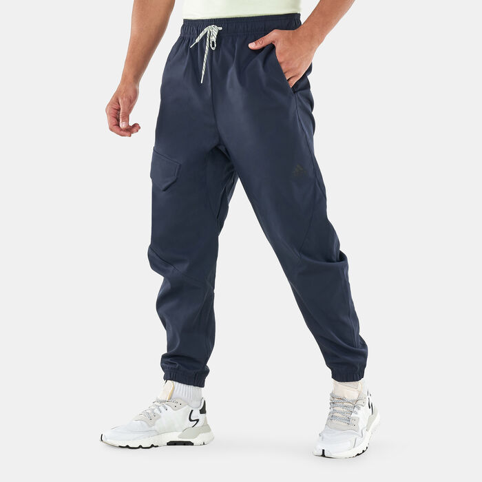 adidas Men's O-Shaped Tapered Cargo Pants Blue adidas Men's O-Shaped Tapered Cargo Pants Blue image number 0
