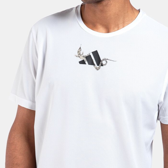adidas Men's Hyper Reptile Graphic Running T-Shirt White adidas Men's Hyper Reptile Graphic Running T-Shirt White image number 3