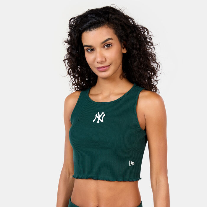 New Era Women's MLB New York Yankees Ribbed Crop Top Green New Era Women's MLB New York Yankees Ribbed Crop Top Green image number 0