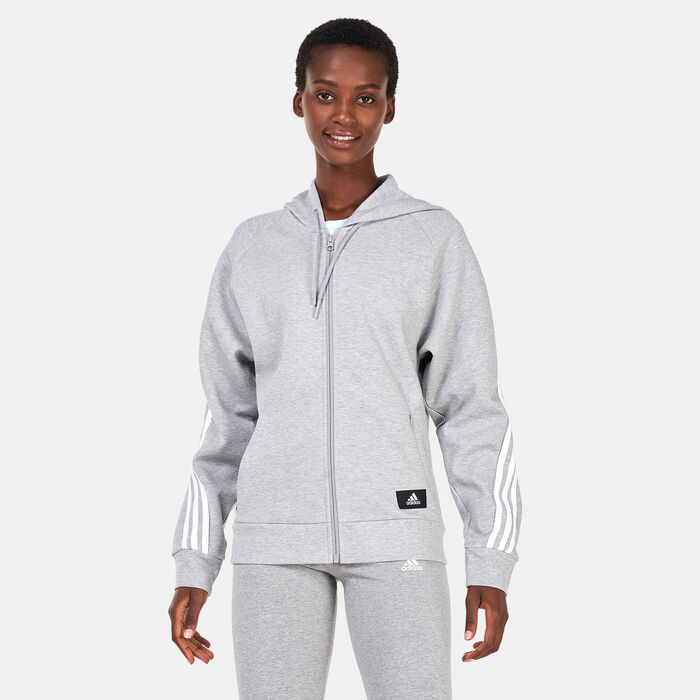 adidas Women's Sportswear Future Icons 3-Stripes Hooded Track Jacket Grey image number 0