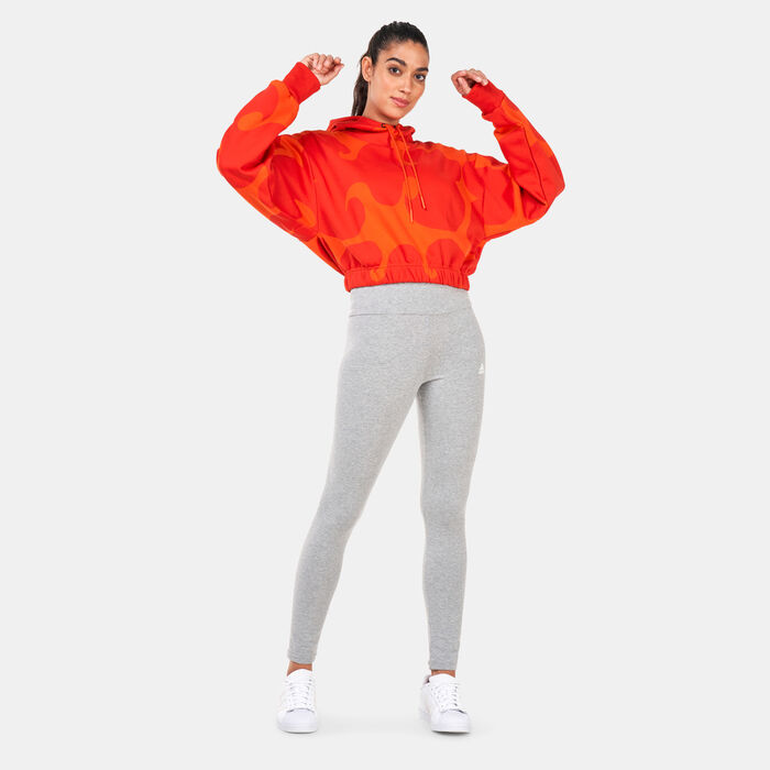 adidas Women's Marimekko Crop Hoodie Orange adidas Women's Marimekko Crop Hoodie Orange image number 2