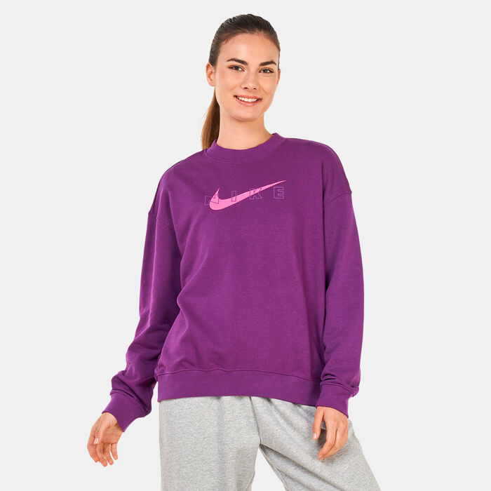 Nike Women's Dri-FIT Get Fit Graphic Sweatshirt Purple Nike Women's Dri-FIT Get Fit Graphic Sweatshirt Purple image number 0