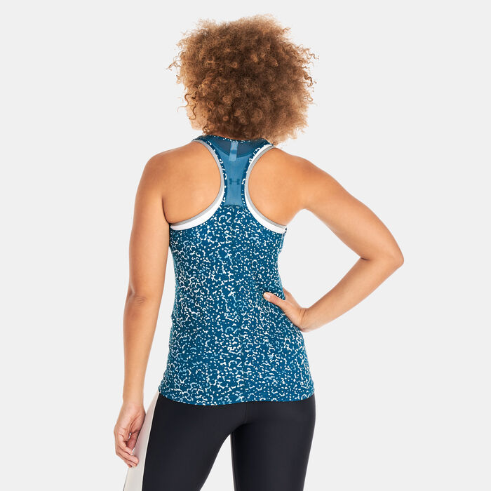 Under Armour Women's HeatGear® Armour Racer Print Tank Top Green Under Armour Women's HeatGear® Armour Racer Print Tank Top Green image number 1