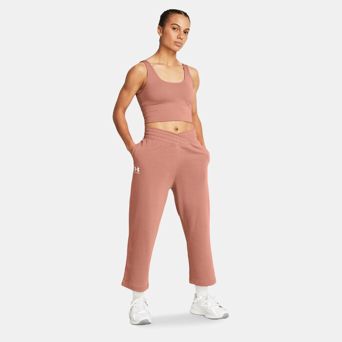 Under Armour Women's Rival Wide Leg Crop Pants Red Under Armour Women's Rival Wide Leg Crop Pants Red image number 2