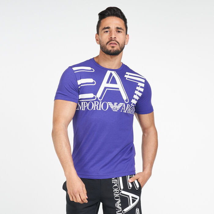 EA7 Emporio Armani Men's Train Oversize Logo T-Shirt Purple EA7 Emporio Armani Men's Train Oversize Logo T-Shirt Purple image number 0