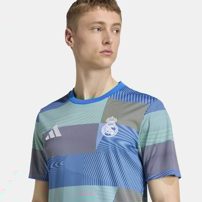 adidas Men's Real Madrid 25/26 Pre-Match Football Jersey Blue adidas Men's Real Madrid 25/26 Pre-Match Football Jersey Blue image number 3