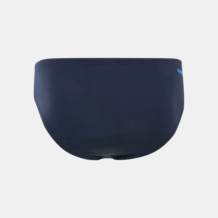 Speedo Mens Boom Logo Splice 7cm Brief Blue Speedo Mens Boom Logo Splice 7cm Brief Blue image number 1