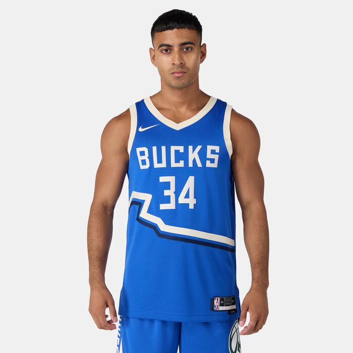 Nike Men's NBA 23/24 Milwaukee Bucks City Edition Swingman Basketball Jersey Blue Nike Men's NBA 23/24 Milwaukee Bucks City Edition Swingman Basketball Jersey Blue image number 0