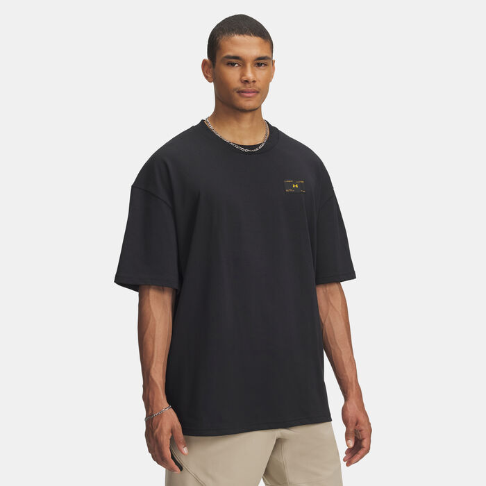 Under Armour Men's Woven Label Heavyweight T-Shirt Black Under Armour Men's Woven Label Heavyweight T-Shirt Black image number 0