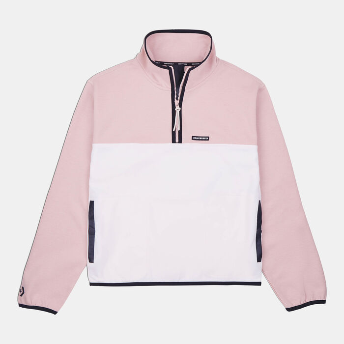 Converse Women's Popover Half-Zip Sweatshirt White Converse Women's Popover Half-Zip Sweatshirt White image number 0