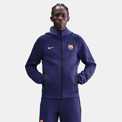 Nike Men's FC Barcelona Tech Windrunner Fleece Football Full-Zip Hoodie Purple