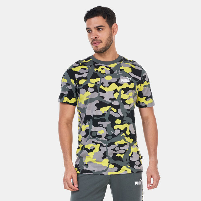 PUMA Men's ESS+ Camo Allover Print T-Shirt yellow PUMA Men's ESS+ Camo Allover Print T-Shirt yellow image number 0