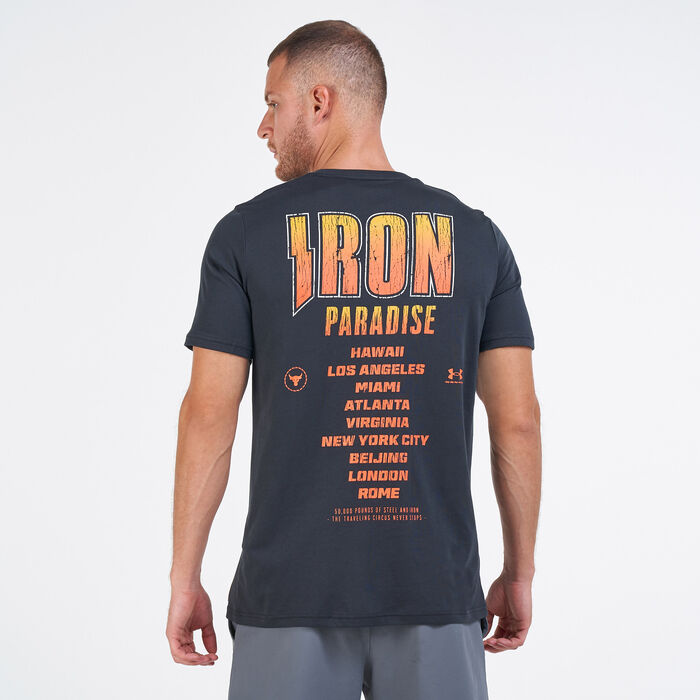 Under Armour Men's Project Rock Iron Tour T-Shirt Black Under Armour Men's Project Rock Iron Tour T-Shirt Black image number 1