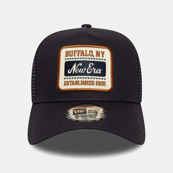 New Era Men's Patch Trucker Cap Blue New Era Men's Patch Trucker Cap Blue image number 0