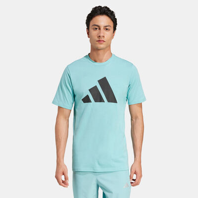 adidas Men's Train Essentials Feelready Logo Training T-Shirt Blue adidas Men's Train Essentials Feelready Logo Training T-Shirt Blue