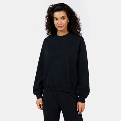 New Balance Women's Logo French Terry Sweatshirt Black New Balance Women's Logo French Terry Sweatshirt Black