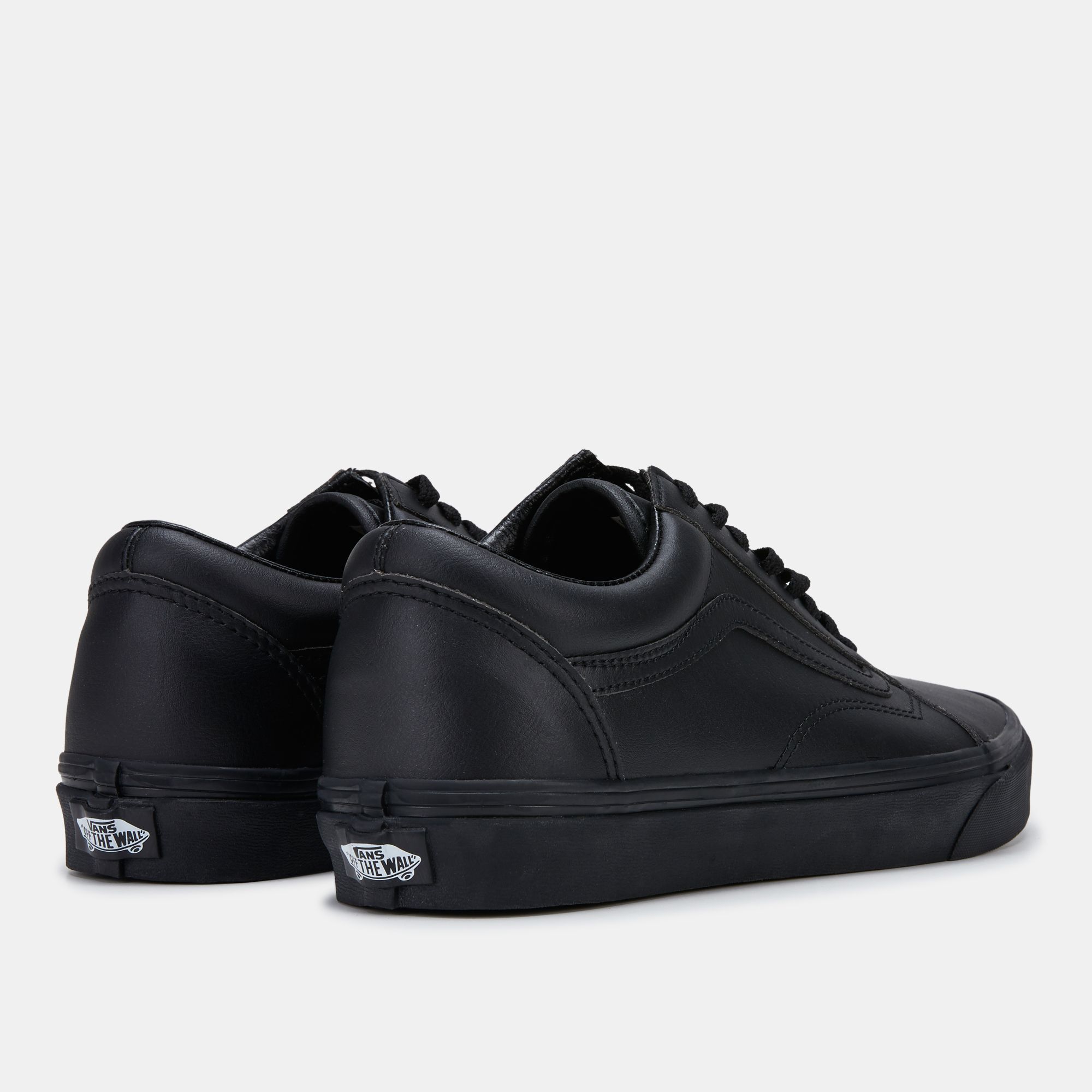 Vans classic tumble old skool black leather clearance