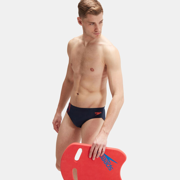 Speedo Men's 7cm Tech Panel Briefs Blue image number 1