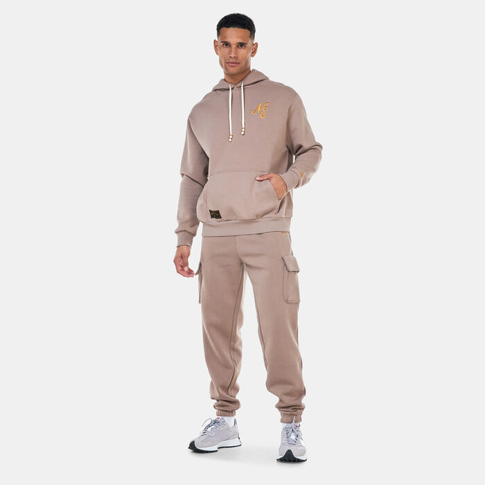 New Era Men's Script Logo Hoodie Beige New Era Men's Script Logo Hoodie Beige image number 2
