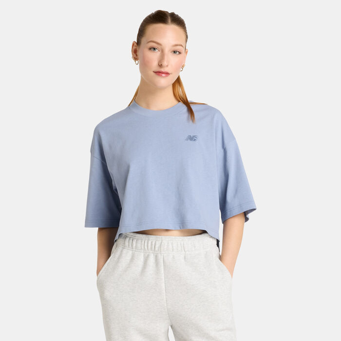 New Balance Women's Logo Jersey T-Shirt Blue New Balance Women's Logo Jersey T-Shirt Blue image number 0