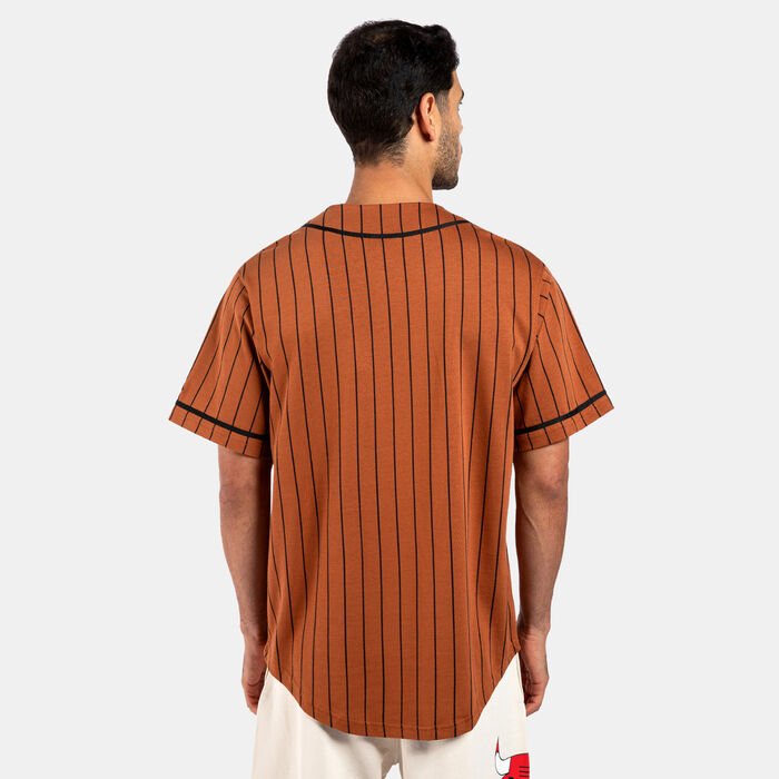 New Era Men's MLB New York Yankees Pinstripe Shirt Brown New Era Men's MLB New York Yankees Pinstripe Shirt Brown image number 1