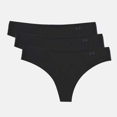 Under Armour Women's UA Pure Stretch Thong Underwear (3 Pack) Black Under Armour Women's UA Pure Stretch Thong Underwear (3 Pack) Black