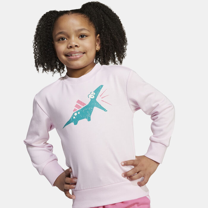 adidas Kids' Seasonal Essentials Adiraptor Fleece Joggers Set Pink adidas Kids' Seasonal Essentials Adiraptor Fleece Joggers Set Pink image number 3