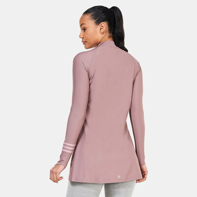 adidas Women's 3-Stripes Long Sleeve Swim Top Pink adidas Women's 3-Stripes Long Sleeve Swim Top Pink