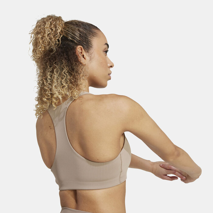 adidas Women's Powerimpact Medium-Support Training Sports Bra Brown adidas Women's Powerimpact Medium-Support Training Sports Bra Brown image number 3