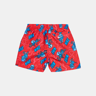Nike Swim Kids' 4-inch Printed Volley Shorts Red