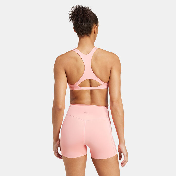 adidas Women's Aeroimpact Luxe Light-Support Training Sports Bra Pink image number 1