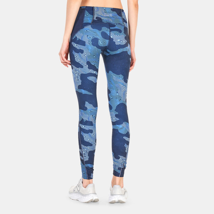 New Balance Women's Printed Impact Run Leggings Blue image number 1