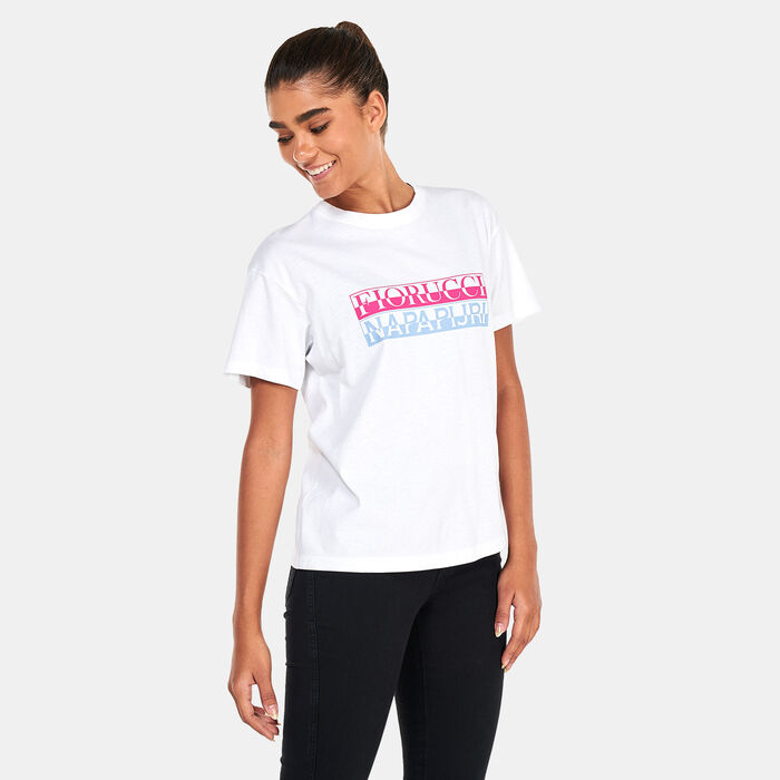 Napapijri Women's x Fiorucci Graphic Print T-Shirt White Napapijri Women's x Fiorucci Graphic Print T-Shirt White image number 0