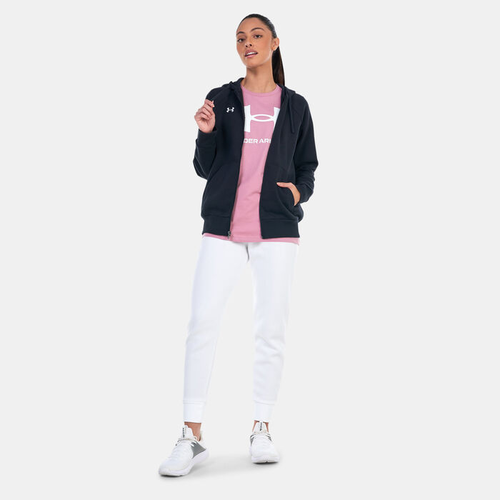 Under Armour Women's UA Rival Fleece Full-Zip Hoodie Black Under Armour Women's UA Rival Fleece Full-Zip Hoodie Black image number 2